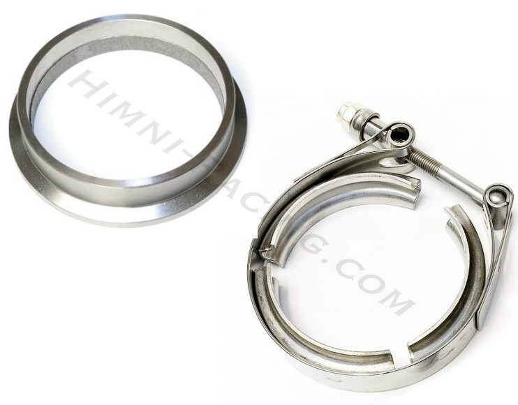 3" V-band Turbo Mounting Flange & Clamp Set - 1 & 1- Stainless